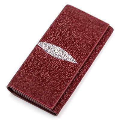 Гаманець жіночий STINGRAY LEATHER 18097 з натуральної шкіри морського скату Бордовий 18097 фото