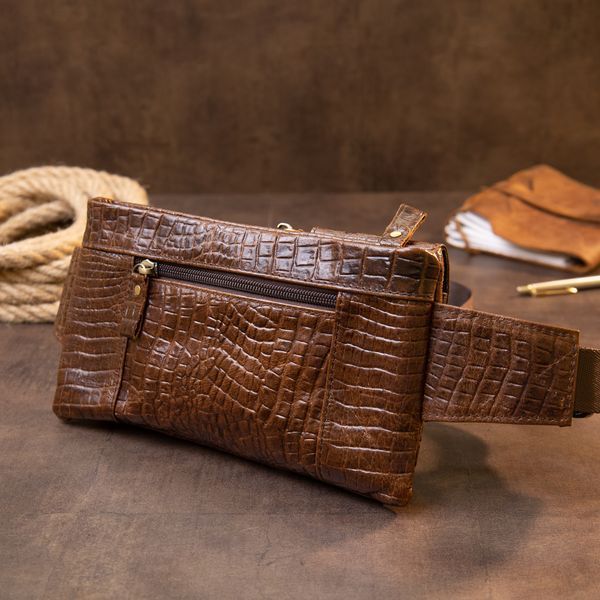 Banana belt under reptile skin unisex Vintage 20401 Brown 20401 фото