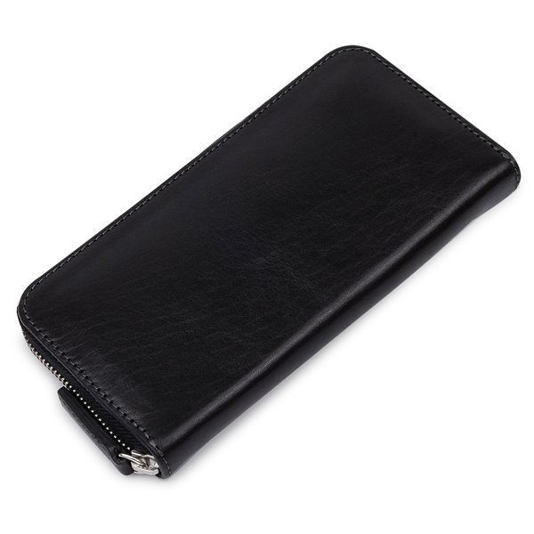 Leather women's wallet with zipper GRANDE PELLE 11562 Black 11562 фото