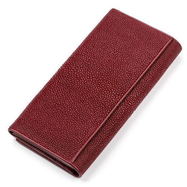 Кошелек женский STINGRAY LEATHER 18097 из натуральной кожи морского ската Бордовый 18097 фото