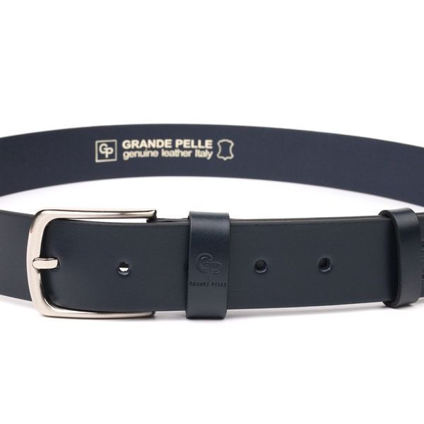 Excellent belt for men made of genuine leather Grande Pelle 21469 Blue 21469 фото