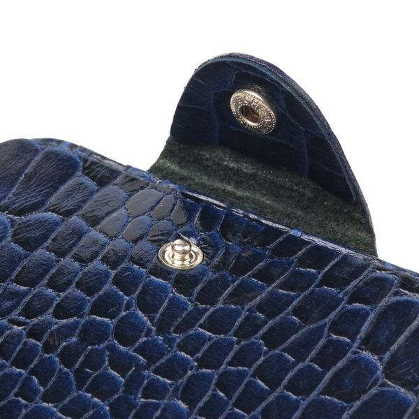 Stylish wallet for men in two folds made of genuine textured leather with crocodile embossing CANPELLINI 21577 Blue 21577 фото