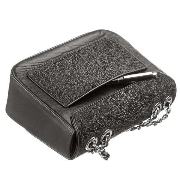 Women's clutch STINGRAY LEATHER 18507 made of genuine stingray leather Black 18507 фото