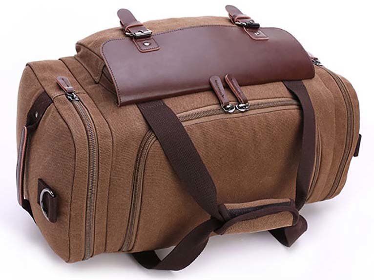Дорожня сумка текстильна з кишенею Vintage 20193 Коричнева 20193 фото