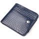 Stylish wallet for men in two folds made of genuine textured leather with crocodile embossing CANPELLINI 21577 Blue 21577 фото 1