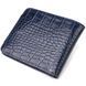 Stylish wallet for men in two folds made of genuine textured leather with crocodile embossing CANPELLINI 21577 Blue 21577 фото 2