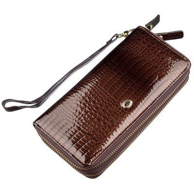 Women's patent leather clutch ST Leather 18908 Brown 18908 фото