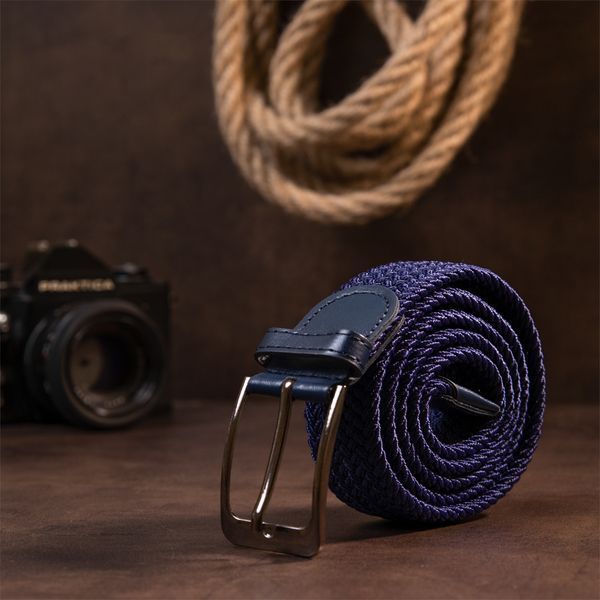 Textile men's belt classic Vintage 20524 Blue 20524 фото