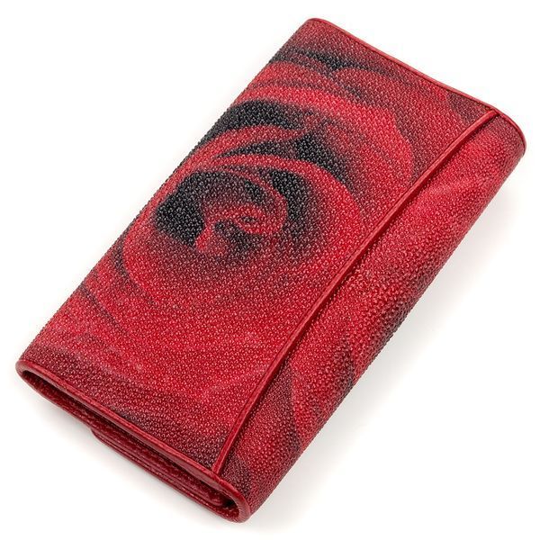 Кошелек женский STINGRAY LEATHER 18157 из натуральной кожи морского ската Красный 18157 фото