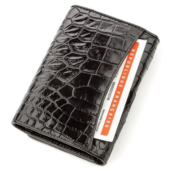 Гаманець чоловічий CROCODILE LEATHER 18573 з натуральної шкіри крокодила Чорний 18573 фото