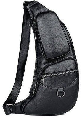 Сумка для чоловіків слінг через плече в гладкій шкірі Vintage 20204 Чорна 20204 фото
