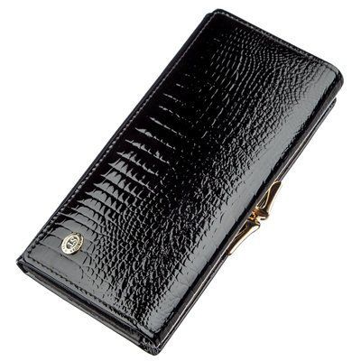 Жіночий гаманець з монетницею на засувці ST Leather 18910 Чорний 18910 фото