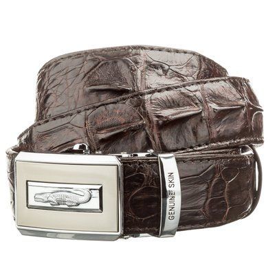 Automatic belt CROCODILE LEATHER 18606 made of genuine crocodile leather Brown 18606 фото