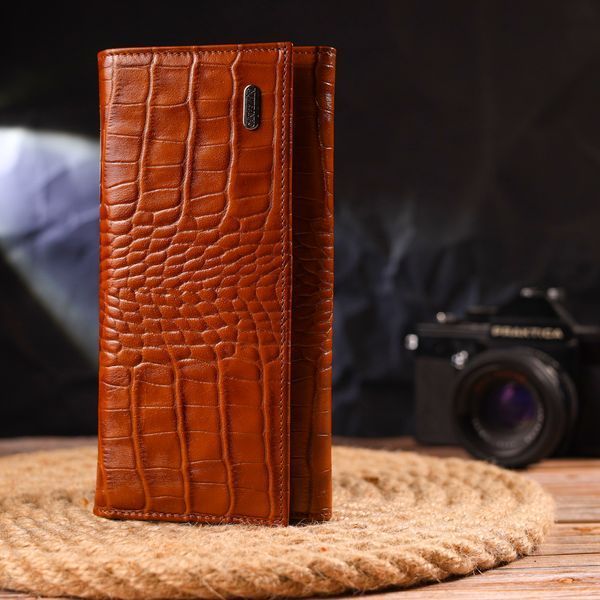 High-quality women's wallet with coin holder made of genuine textured leather CANPELLINI 21528 Red 21528 фото