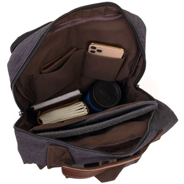 Unisex textile travel backpack Vintage 20617 Graphite 20617 фото