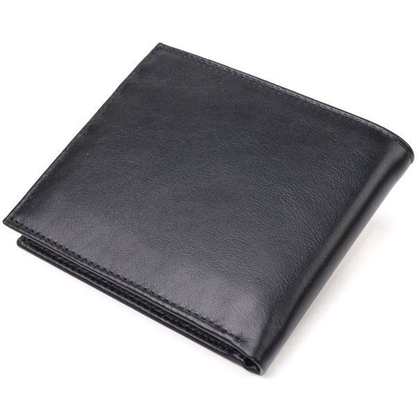 High-quality bifold wallet for men made of genuine smooth leather CANPELLINI 21579 Black 21579 фото