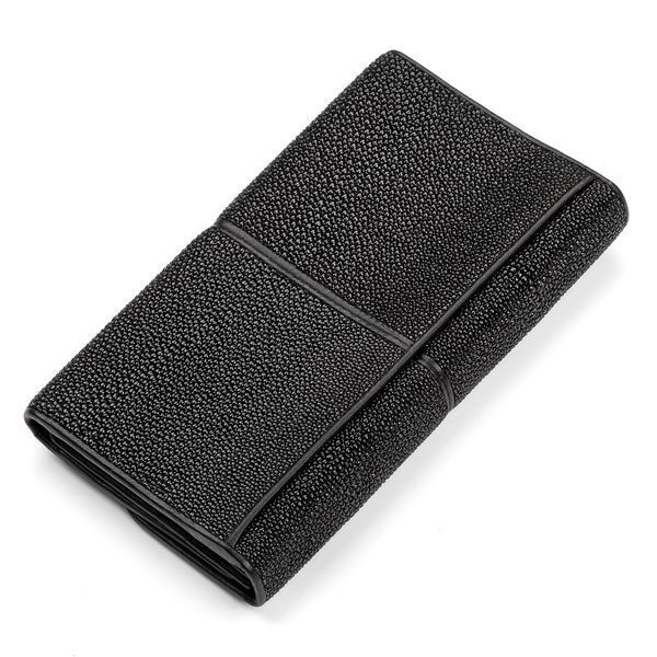 Кошелек женский STINGRAY LEATHER 18099 из натуральной кожи морского ската Черный 18099 фото