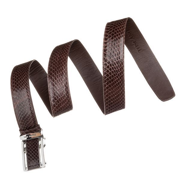 Automatic belt SNAKE LEATHER 18166 made of genuine cobra leather Brown 18166 фото