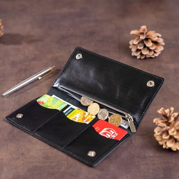 Men's vertical wallet made of alcor leather SHVIGEL 16195 Black 16195 фото