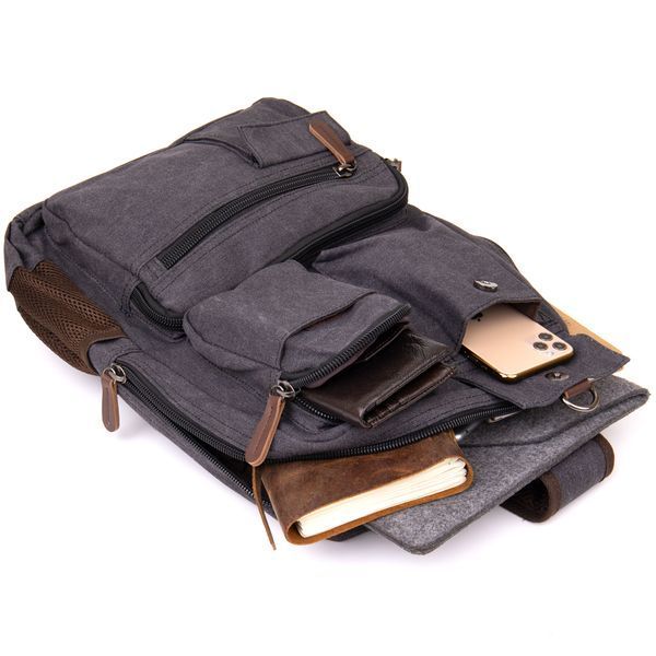 Unisex textile travel backpack Vintage 20617 Graphite 20617 фото