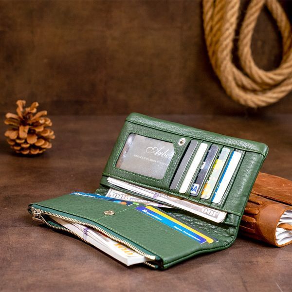 Вертикальный кошелек на кнопке унисекс ST Leather 19207 Зеленый 19207 фото