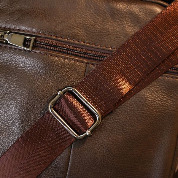 Practical men's leather shoulder bag Vintage 20458 Brown 20458 фото