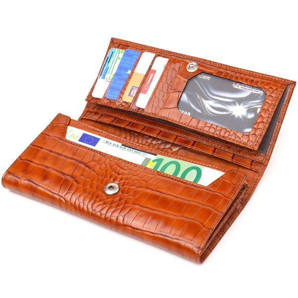 High-quality women's wallet with coin holder made of genuine textured leather CANPELLINI 21528 Red 21528 фото