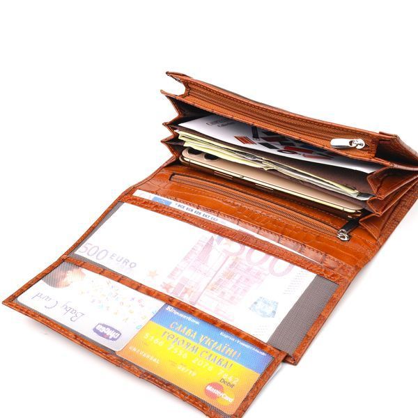 High-quality women's wallet with coin holder made of genuine textured leather CANPELLINI 21528 Red 21528 фото