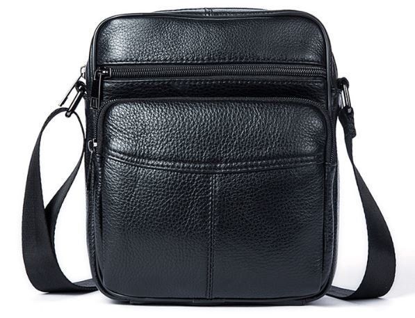 Men's compact leather bag Vintage 14909 Black 14909 фото