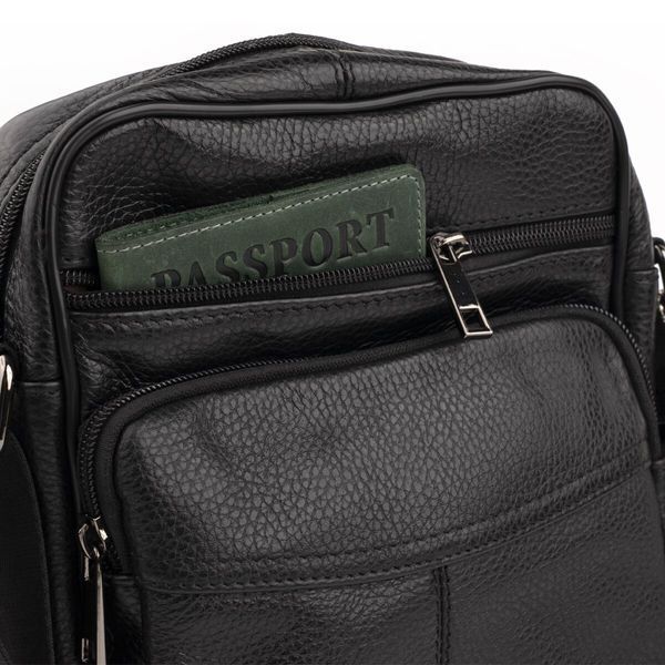 Men's compact leather bag Vintage 14909 Black 14909 фото
