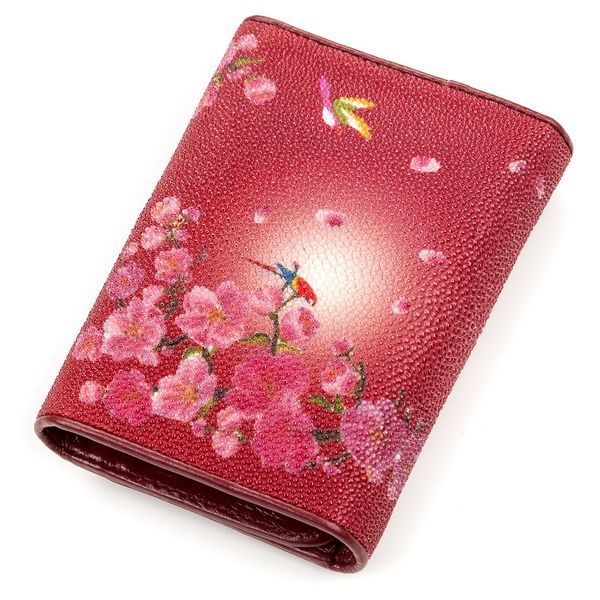 Кошелек женский STINGRAY LEATHER 18159 из натуральной кожи морского ската Красный 18159 фото
