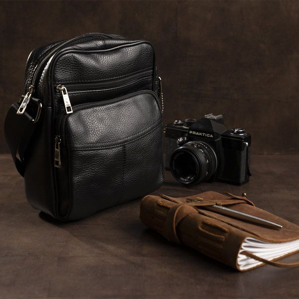 Men's compact leather bag Vintage 14909 Black 14909 фото