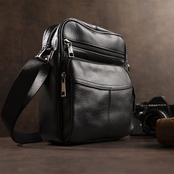 Men's compact leather bag Vintage 14909 Black 14909 фото