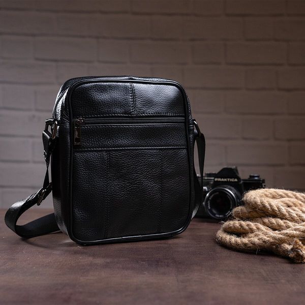 Men's compact leather bag Vintage 14909 Black 14909 фото