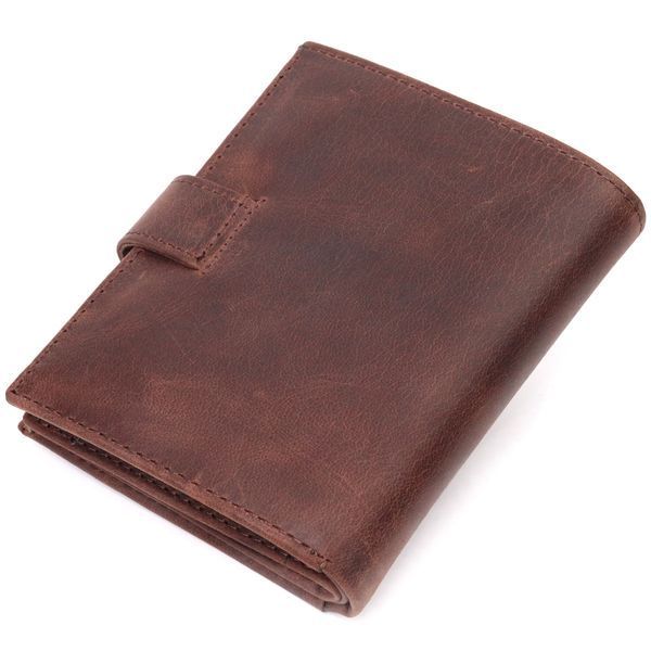 Small men's wallet in vintage leather KARYA 21387 Brown 21387 фото