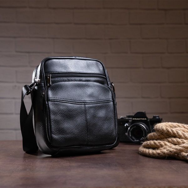 Men's compact leather bag Vintage 14909 Black 14909 фото