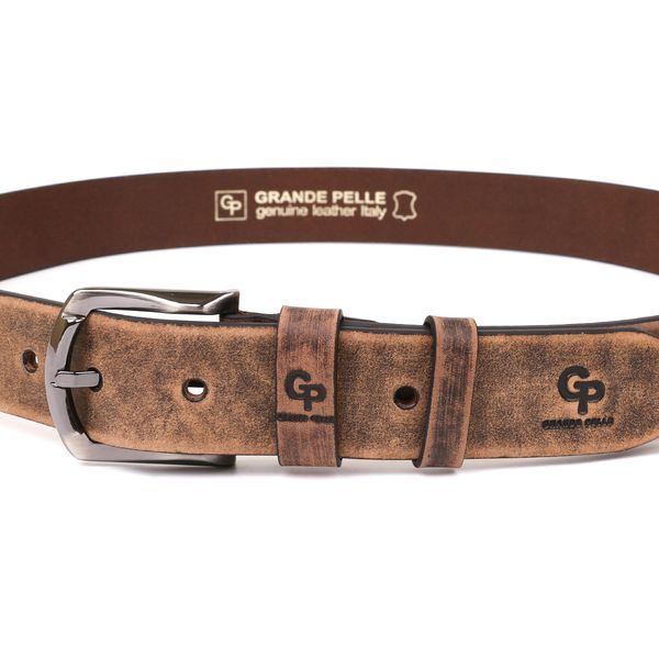 Men's belt Grande Pelle 11067 Brown 11067 фото
