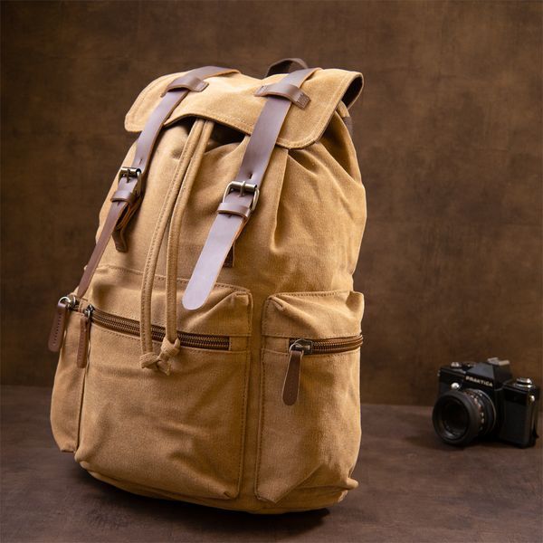 Unisex textile travel backpack Vintage 20610 Brown 20610 фото