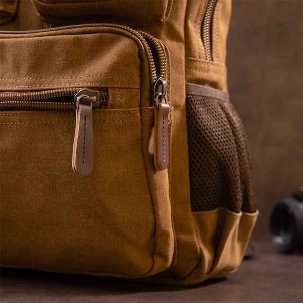 Unisex textile travel backpack Vintage 20619 Brown 20619 фото