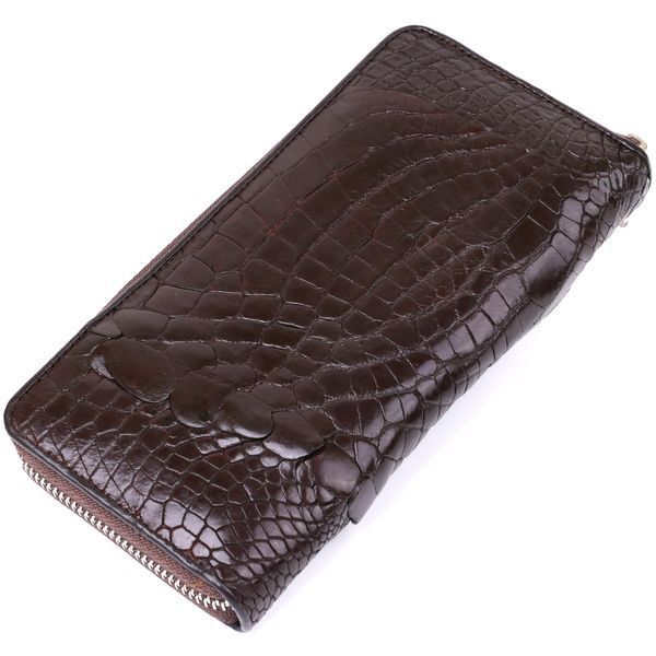 Men's clutch CROCODILE LEATHER 18273 made of genuine crocodile leather Brown 18273 фото