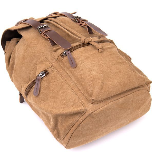 Unisex textile travel backpack Vintage 20610 Brown 20610 фото