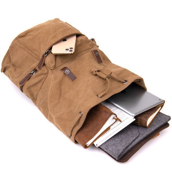 Unisex textile travel backpack Vintage 20610 Brown 20610 фото