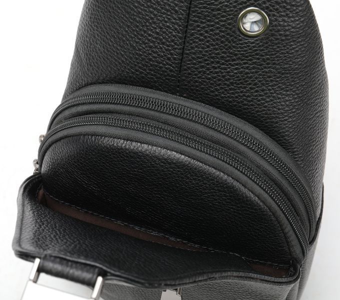 Men's sling crossbody bag in grained leather Vintage 20249 Black 20249 фото