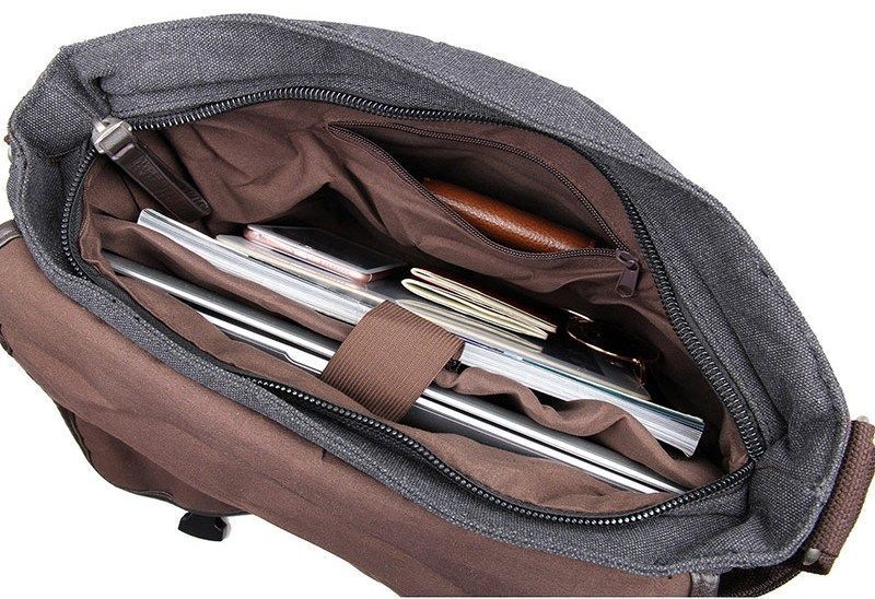 Men's bag Vintage 14413 textile Gray 20278 фото