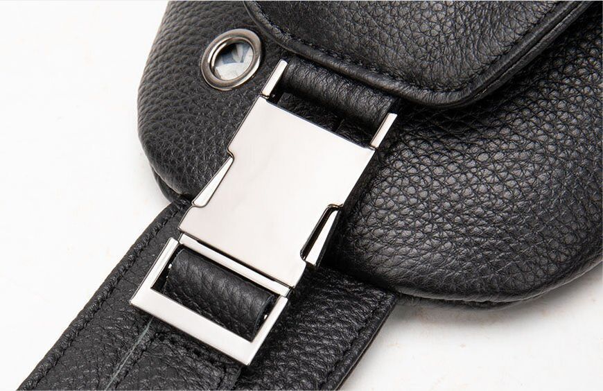 Men's sling crossbody bag in grained leather Vintage 20249 Black 20249 фото