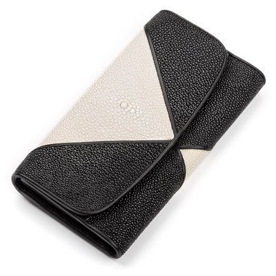 Гаманець жіночий STINGRAY LEATHER 18103 з натуральної шкіри морського скату Чорний 18103 фото