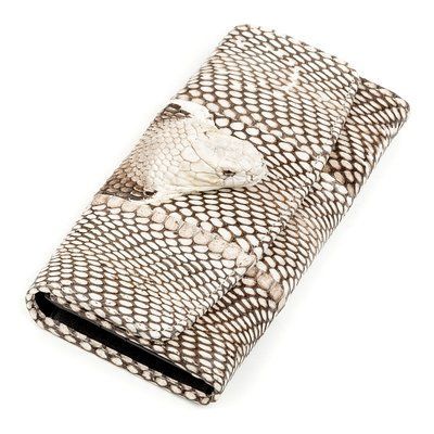 Гаманець жіночий SNAKE LEATHER 18263 з натуральної шкіри пітона Сірий 18263 фото