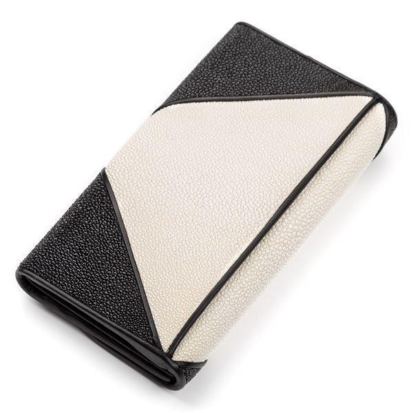 Гаманець жіночий STINGRAY LEATHER 18103 з натуральної шкіри морського скату Чорний 18103 фото