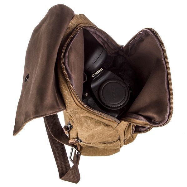 Compact women's textile backpack Vintage 20196 Brown 20196 фото