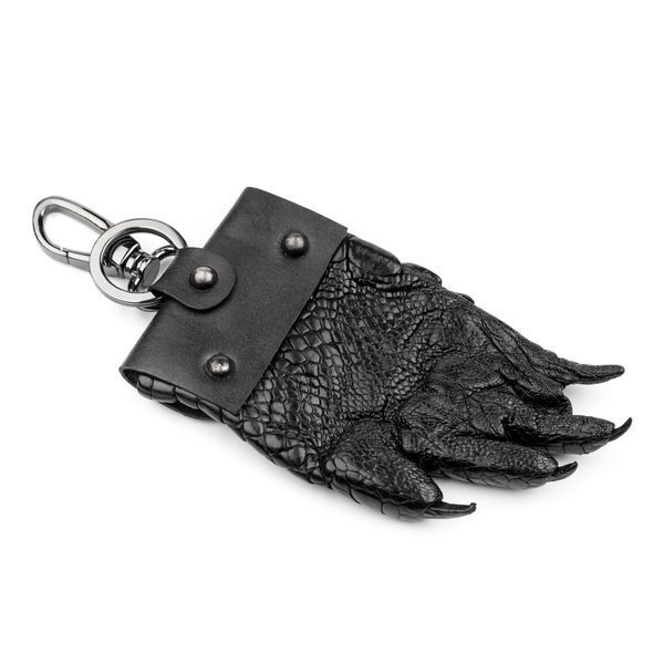 Брелок CROCODILE LEATHER 18228 из натуральной кожи крокодила Чорний 18228 фото